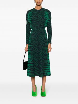 Midi šaty s potiskem s tygřím vzorem Victoria Beckham