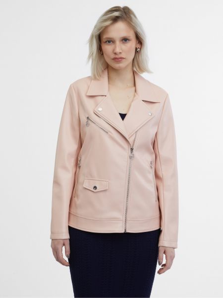 Kožená bunda z ekologickej kože Orsay ružová