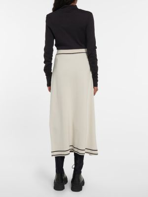 Vlněné midi sukně Moncler bílé