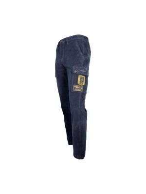 Pantalones rectos de terciopelo‏‏‎ Aeronautica Militare azul
