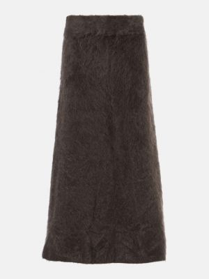 Кашемировая длинная юбка Lisa Yang коричневая