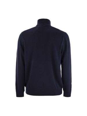 Jersey cuello alto de lana con cremallera de tela jersey Ralph Lauren azul