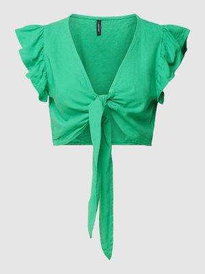 Bluzka z falbankami Vero Moda zielona