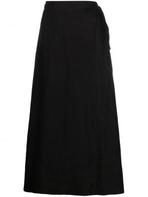Lněné dlouhá sukně Asceno černé