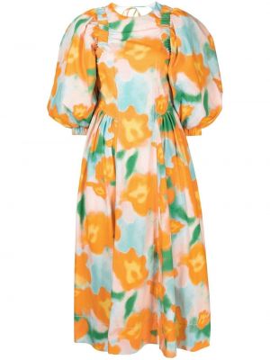 Trykt floral bomull dress Rejina Pyo oransje