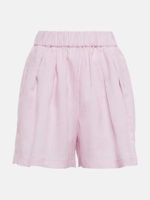 Pantaloni scurți de in Asceno roz