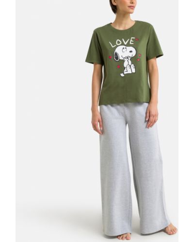 Pijama Snoopy verde