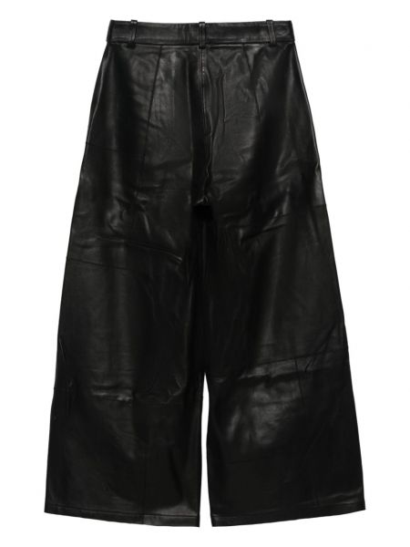 Kožené široké kalhoty Alysi černé