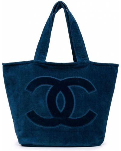 Bolsa de playa Chanel Pre-owned azul