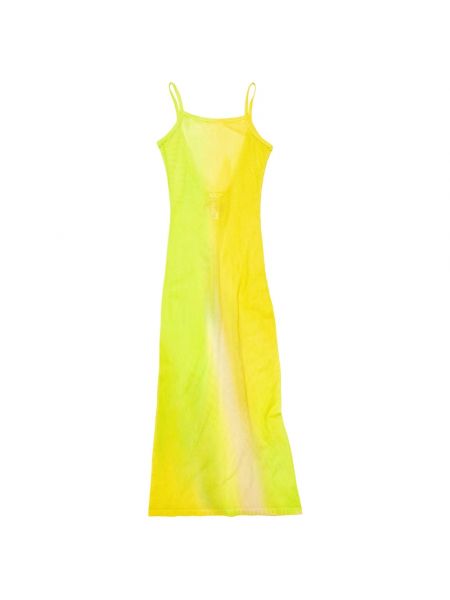 Sukienka midi slim fit bawełniany Acne Studios żółty