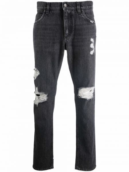 Nødlidende lav midje jeans med normal passform Dolce & Gabbana svart