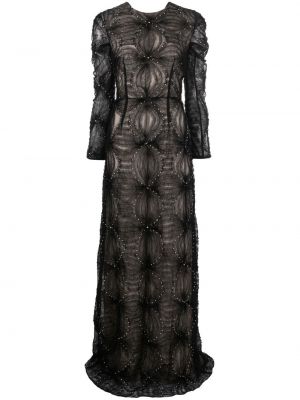 Βραδινό φόρεμα από τούλι Erdem μαύρο