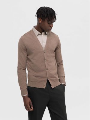 Cardigan Selected Homme marrone