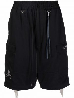 Brodert cargo shorts Mastermind World svart