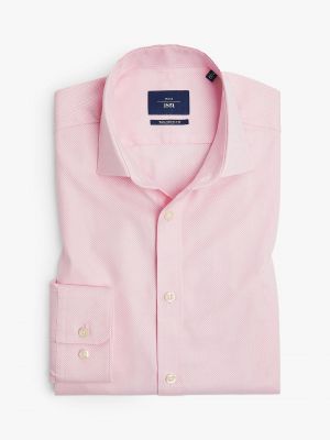 Хлопковая приталенная рубашка Moss розовая