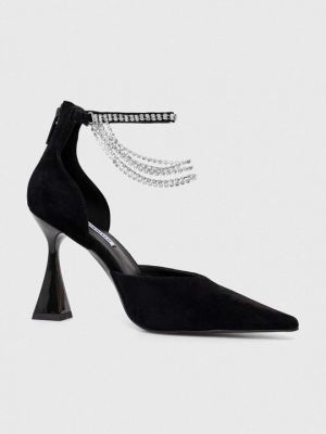 Замшевые туфли на каблуке Karl Lagerfeld черные