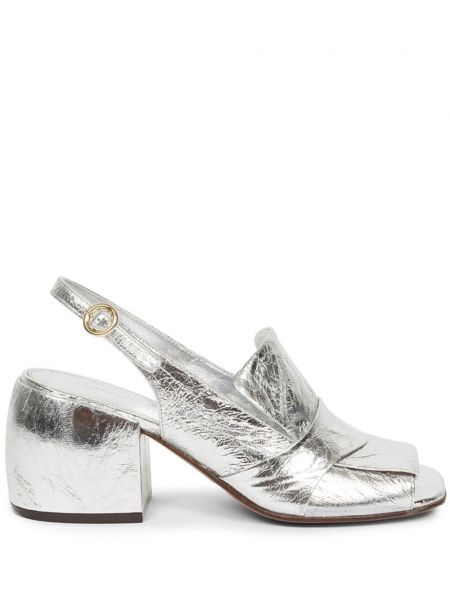 Slingback nauhalliset sandaalit Dries Van Noten hopea