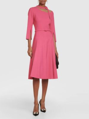 Шерстяное платье мини Oscar De La Renta розовое