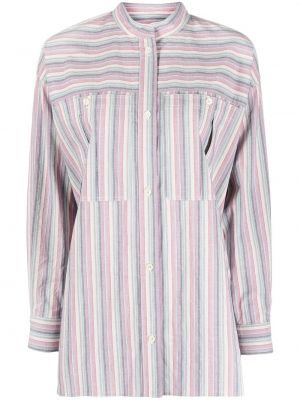Raštuota dryžuota marškiniai Isabel Marant rožinė