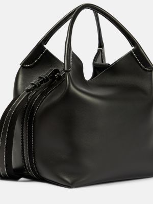 Usnjena nakupovalna torba Loro Piana črna