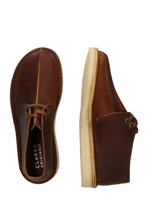 Ниски обувки с връзки Clarks Originals кафяво