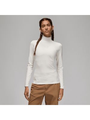T-shirt manches longues en polaire en coton Jordan blanc