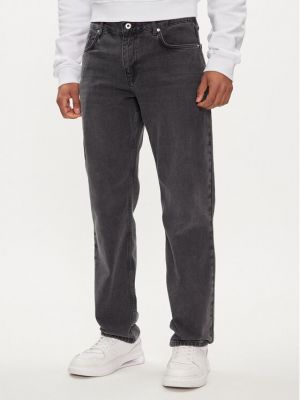 Ravne hlače Karl Lagerfeld Jeans siva
