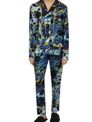 Шелковые брюки Dolce & Gabbana синие
