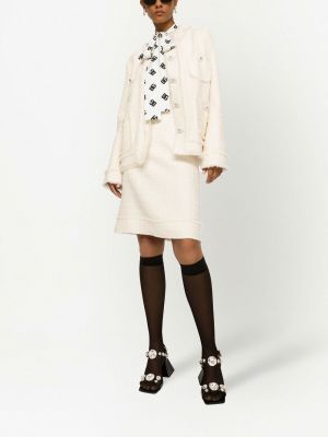 Tweed jacke Dolce & Gabbana weiß
