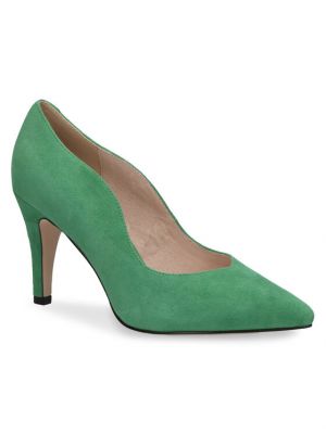 Полуотворени обувки с ток Caprice зелено