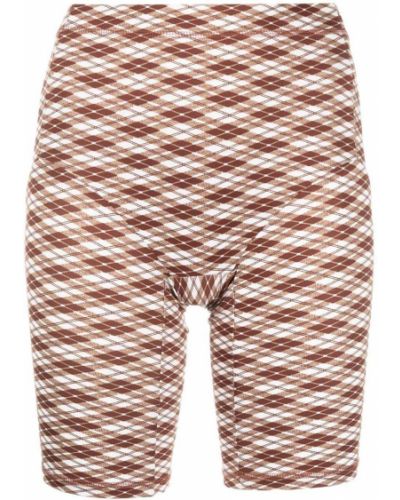 Argyle-mønstret biker shorts Knwls brun