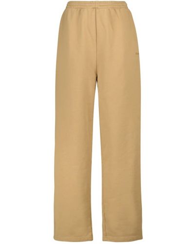 Pantalones de chándal de algodón de punto Balenciaga beige
