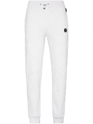 Pikowane spodnie sportowe Philipp Plein białe