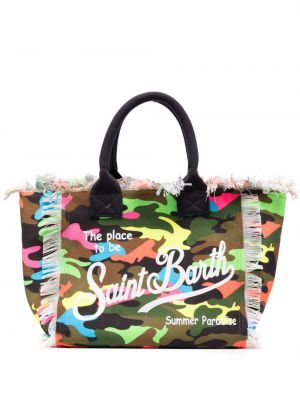 Камуфлажни плажна чанта с принт Mc2 Saint Barth зелено