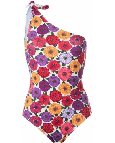 Ukrojena obleka s cvetličnim vzorcem s potiskom La Doublej vijolična