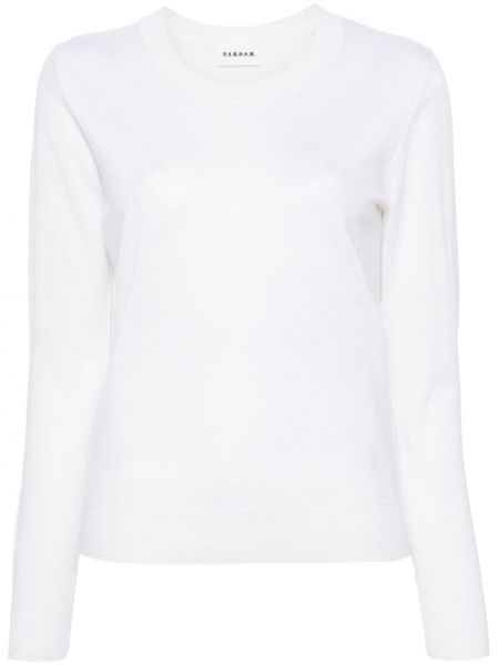 Копринен вълнен пуловер P.a.r.o.s.h. бяло