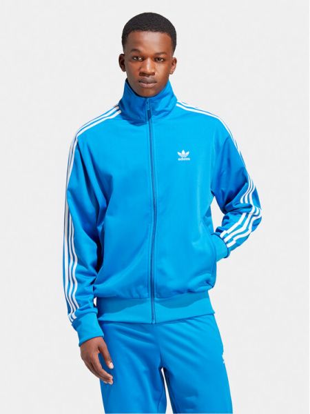 Sweat zippé large Adidas bleu
