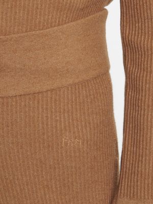 Pantaloni dritti di cotone Frame marrone