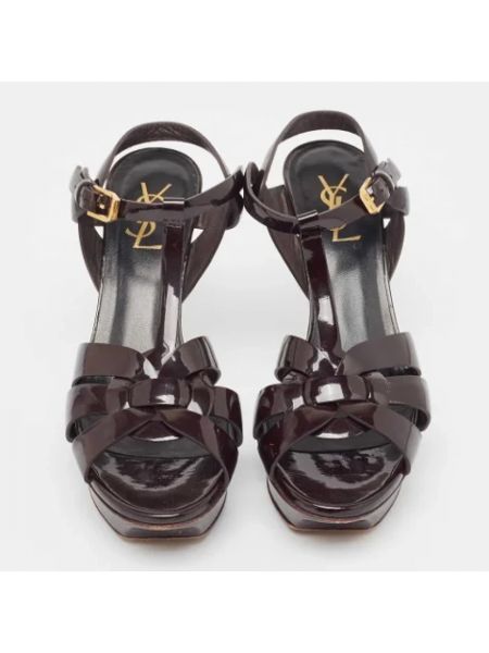 Sandalias de tiras de cuero retro Yves Saint Laurent Vintage