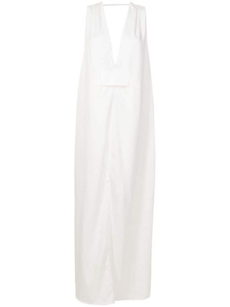 Sukienka długa z dekoltem w serek Adriana Degreas biała