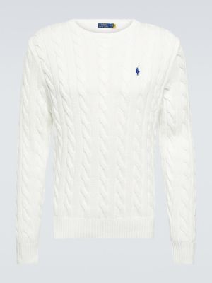 Памучен пуловер Polo Ralph Lauren бяло