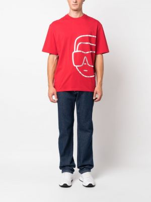Koszulka z nadrukiem Karl Lagerfeld czerwona
