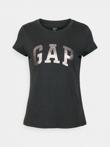 Koszulka z nadrukiem Gap Petite czarna
