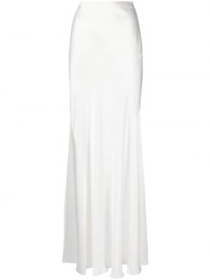 Bílé saténové dlouhá sukně Alberta Ferretti