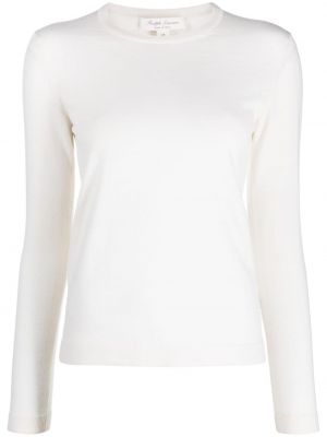 Sweter z kaszmiru z okrągłym dekoltem Ralph Lauren Collection biały