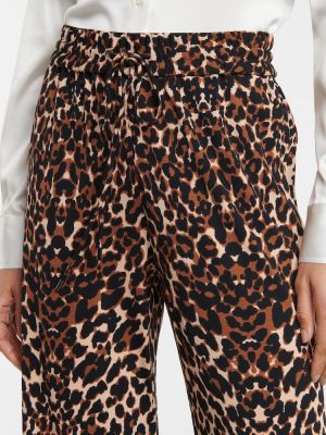 Laza szabású leopárdmintás nadrág nyomtatás Tom Ford barna
