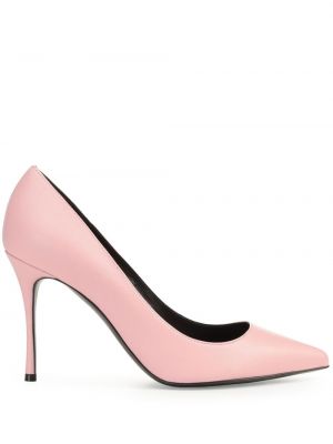 Кожени полуотворени обувки Sergio Rossi розово