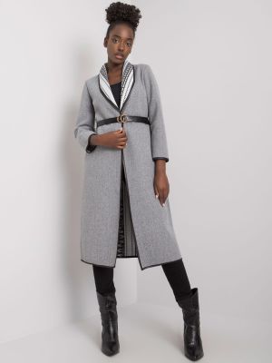 Kabát so slieňovým vzorom s vreckami Fashionhunters sivá