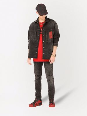Jeansjacke mit print Dolce & Gabbana schwarz