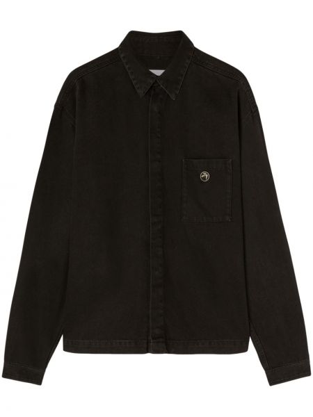 Bavlnená košeľa s výšivkou Ambush čierna